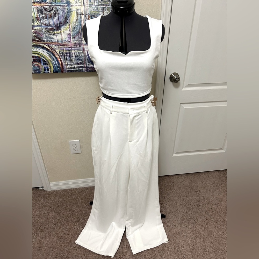 White pant suit